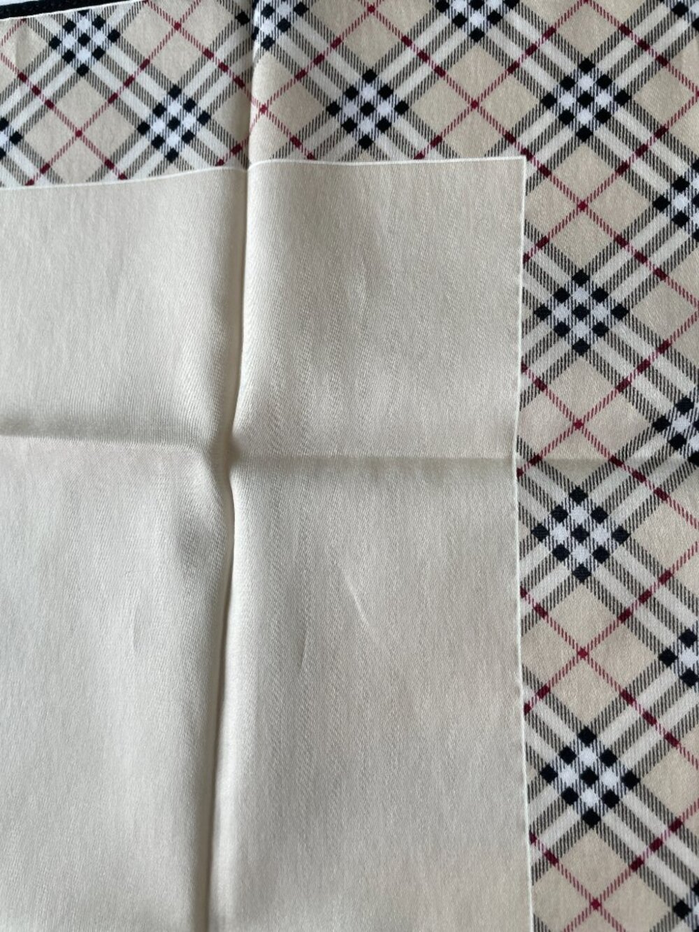 Vintage Burberry Scarf Nova Check Border Knight Logo Cotton 19.5” - Picture 4 of 8